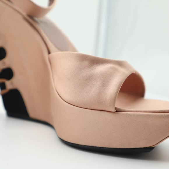 Alaïa Ballerina Coquette Lace Up Ankle Strap Wedges Size 37.5 - Picture 12 of 16